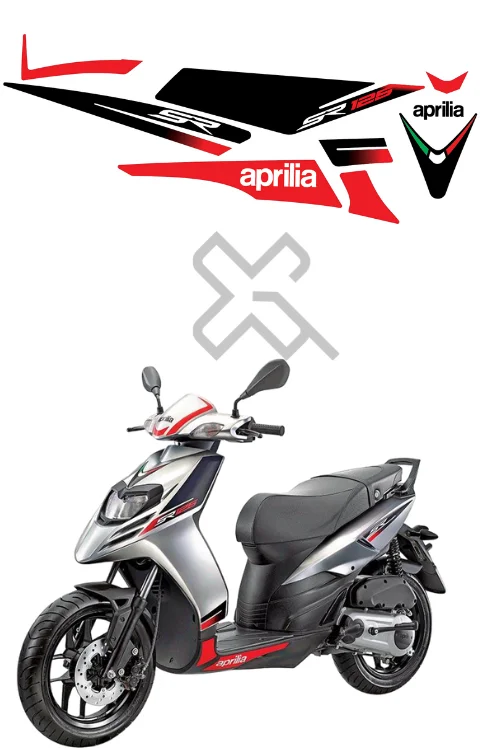 Aprilia SR 125 Sticker | Made in Premium Gloss Vinyl with FPF (Fade Protection Film), Waterproof, Pack of 1